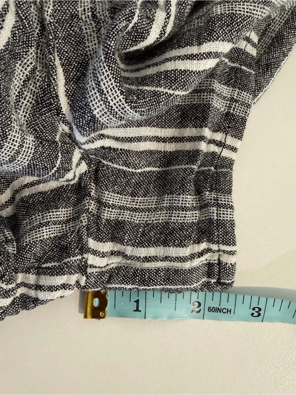 Vanilla Star Black & White Striped Ruffle Skort Shorts, linen & Rayon, Small